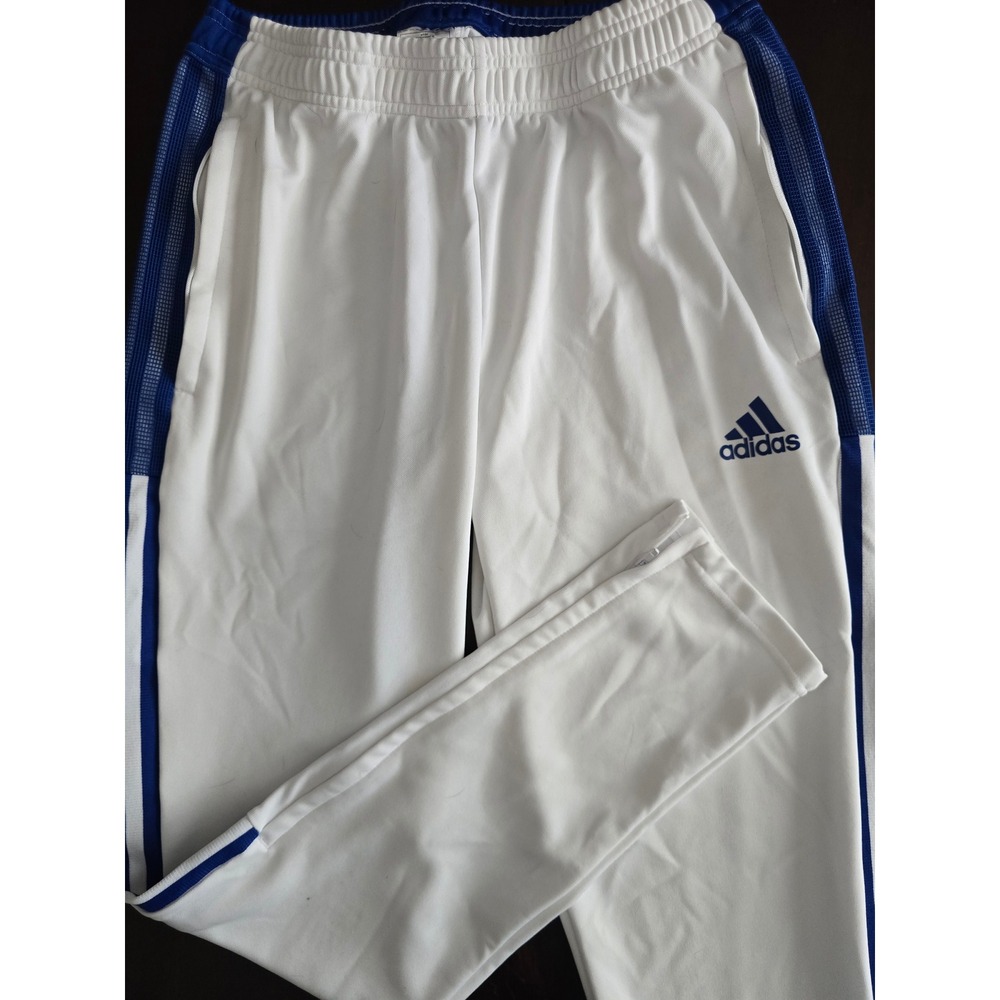 adidas White and Blue Men's Track Pants Joggers